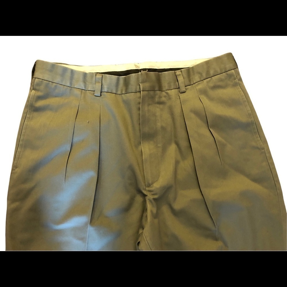 L.L. Bean Khaki Pleated Casual Dad Pants SZ 35X34 Creased Hard To Find Size - Picture 4 of 6